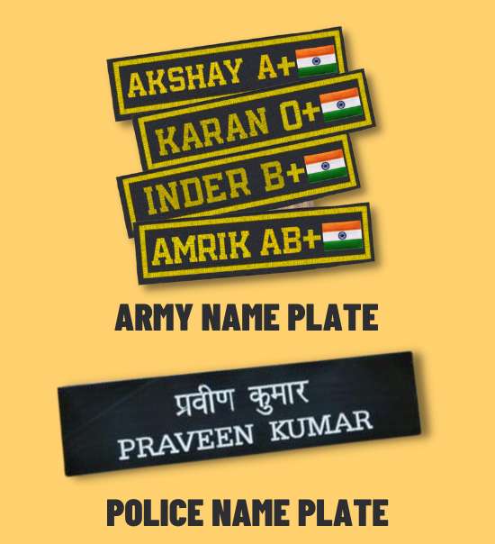Name plates for NCC, army & Police