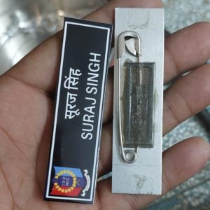 Name Plate With Safety Pin